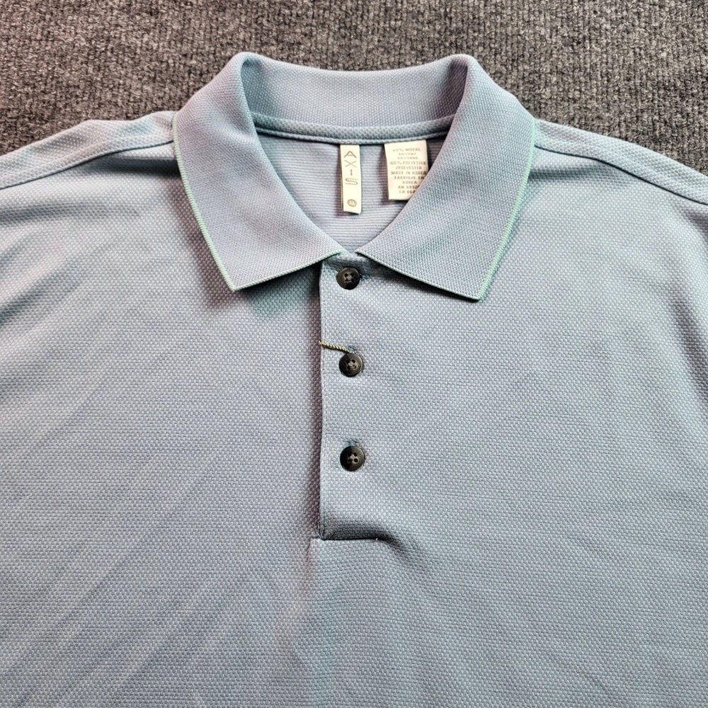 Axis Mens Polo Shirt Medium Blue Short Sleeve Casual Golf Lightweight